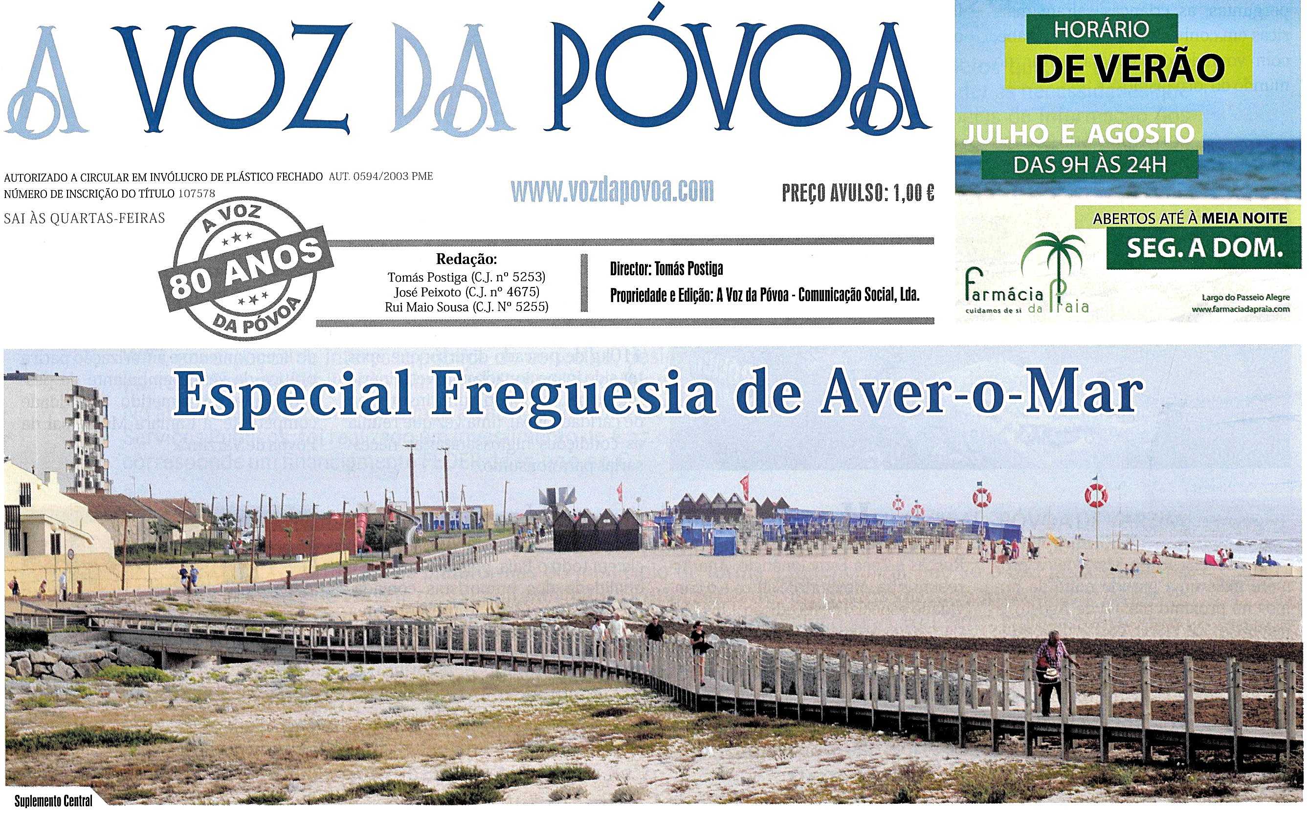 Especial Informação sobre a Freguesia de Aver-o-Mar no jornal A Voz da Póvoa