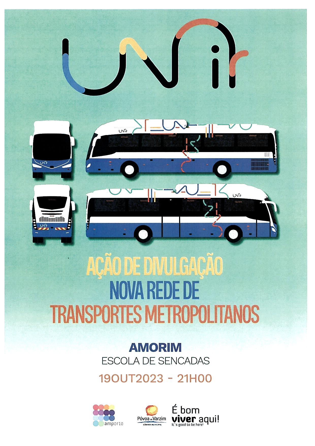 Ação de Divulgação Nova Rede de Transportes Metropolitanos em Amorim (instalações da antiga Escola das Sencadas em Amorim)
